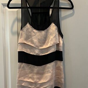BB Dakota Sleeveless taupe and Black Layered Tank Top